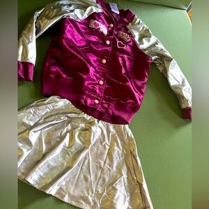 Girls size 6 365 kids pink jacket and matching skirt.